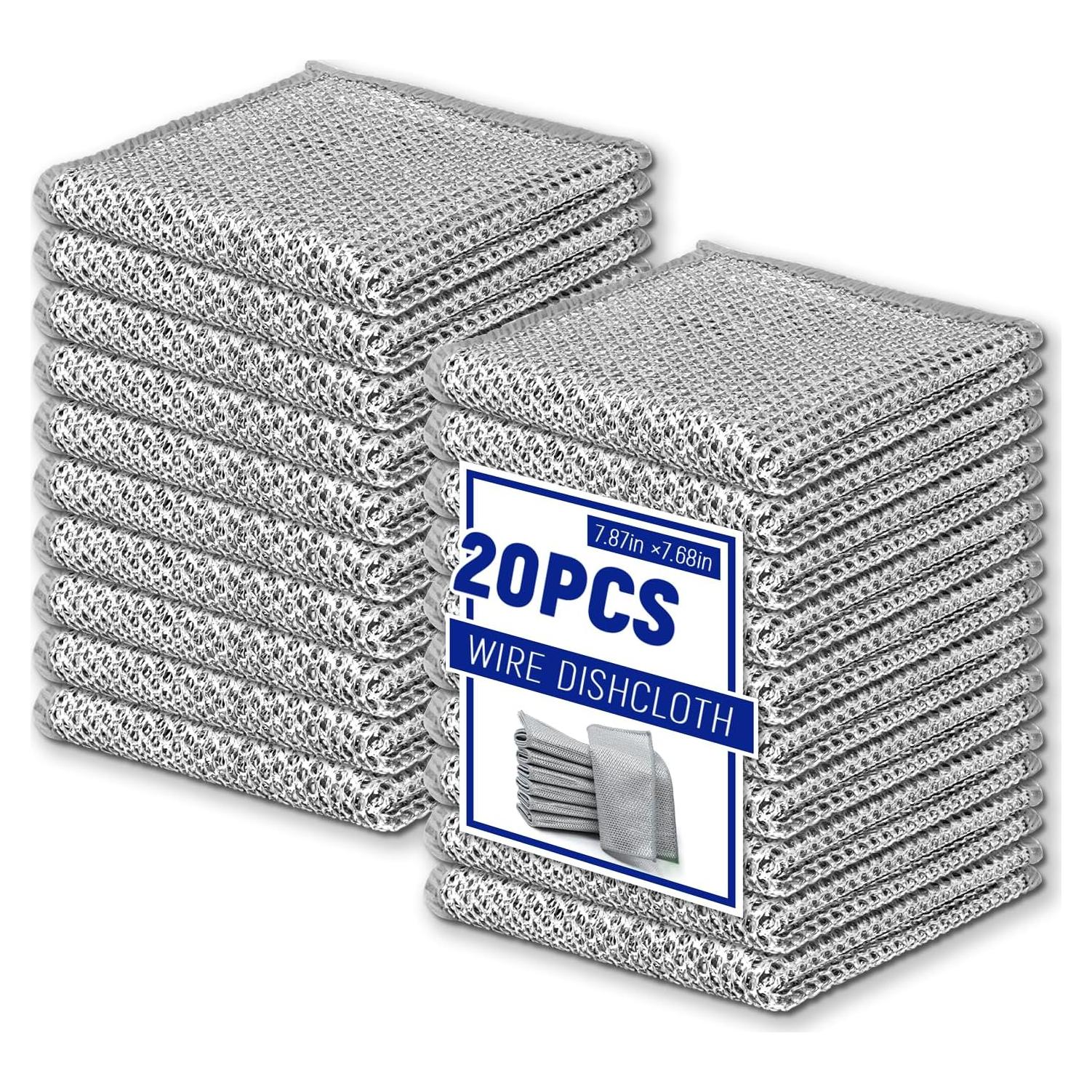 20 Almohadillas de Acero Sin Rayones Holyenten - Limpieza Efectiva