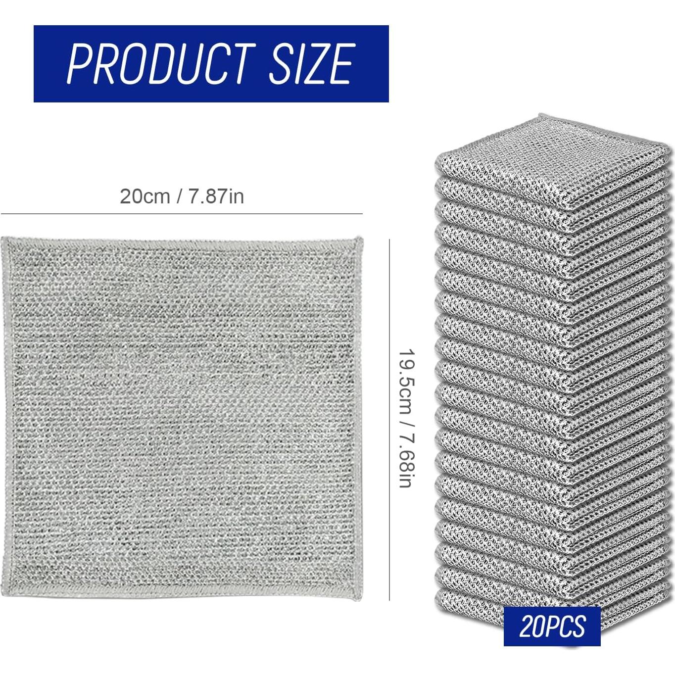 20 Almohadillas de Acero Sin Rayones Holyenten - Limpieza Efectiva