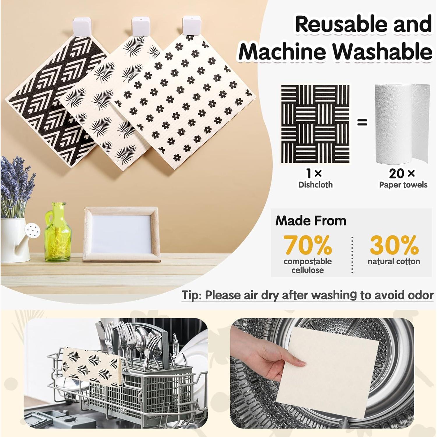 Paquete de 10 paños de cocina reutilizables Lucomb 20x18 cm