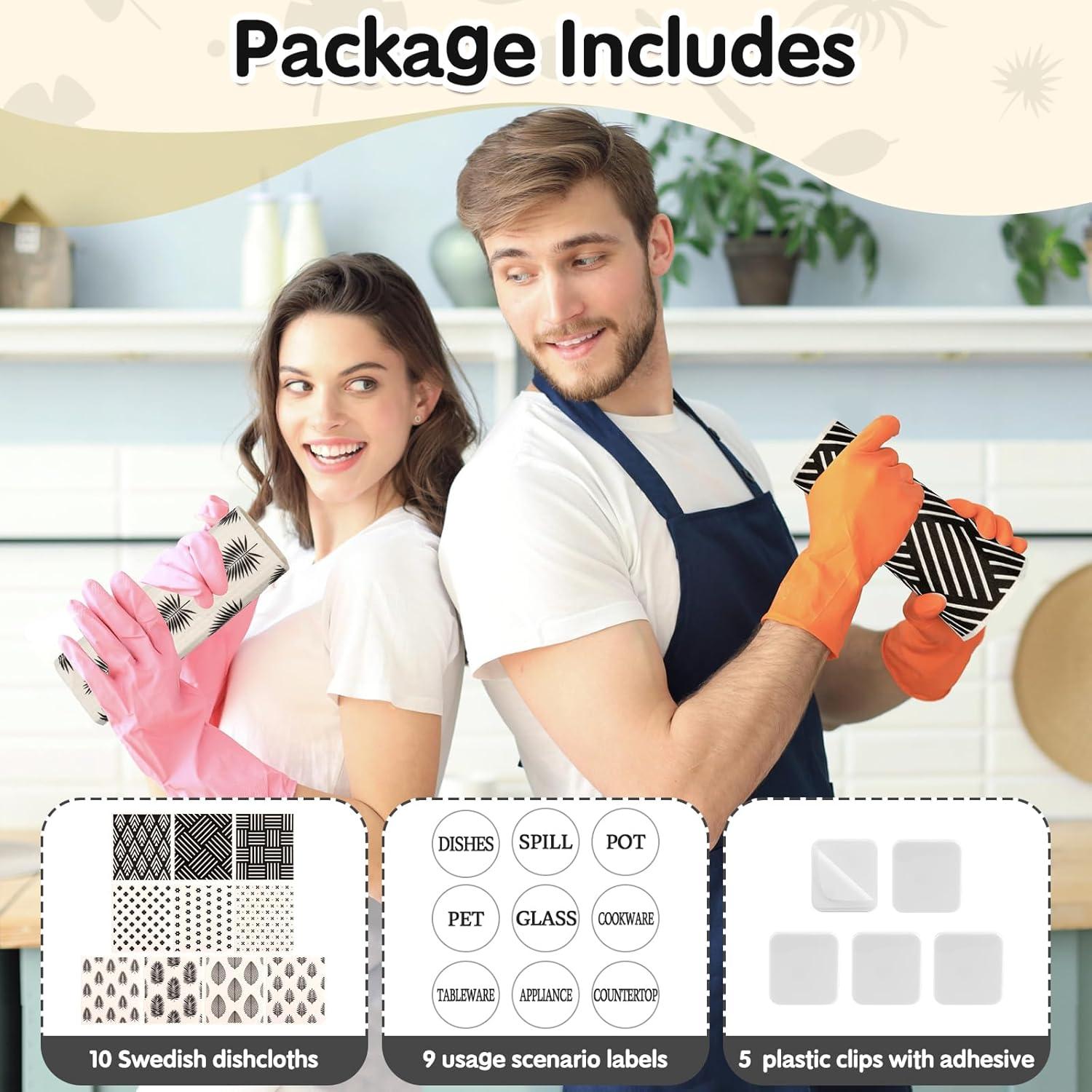 Paquete de 10 paños de cocina reutilizables Lucomb 20x18 cm