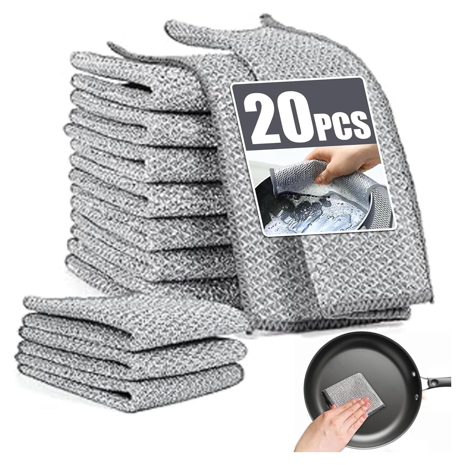 Paños de Alambre Plateado CYjorkbgg - 20 Piezas 20x20 cm