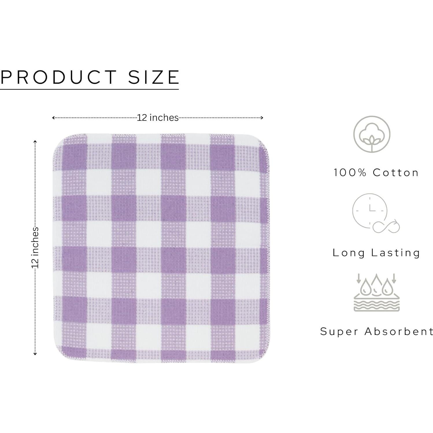 Paños de Cocina 100% Algodón PurpleEssences 30x30 cm - 8 Piezas