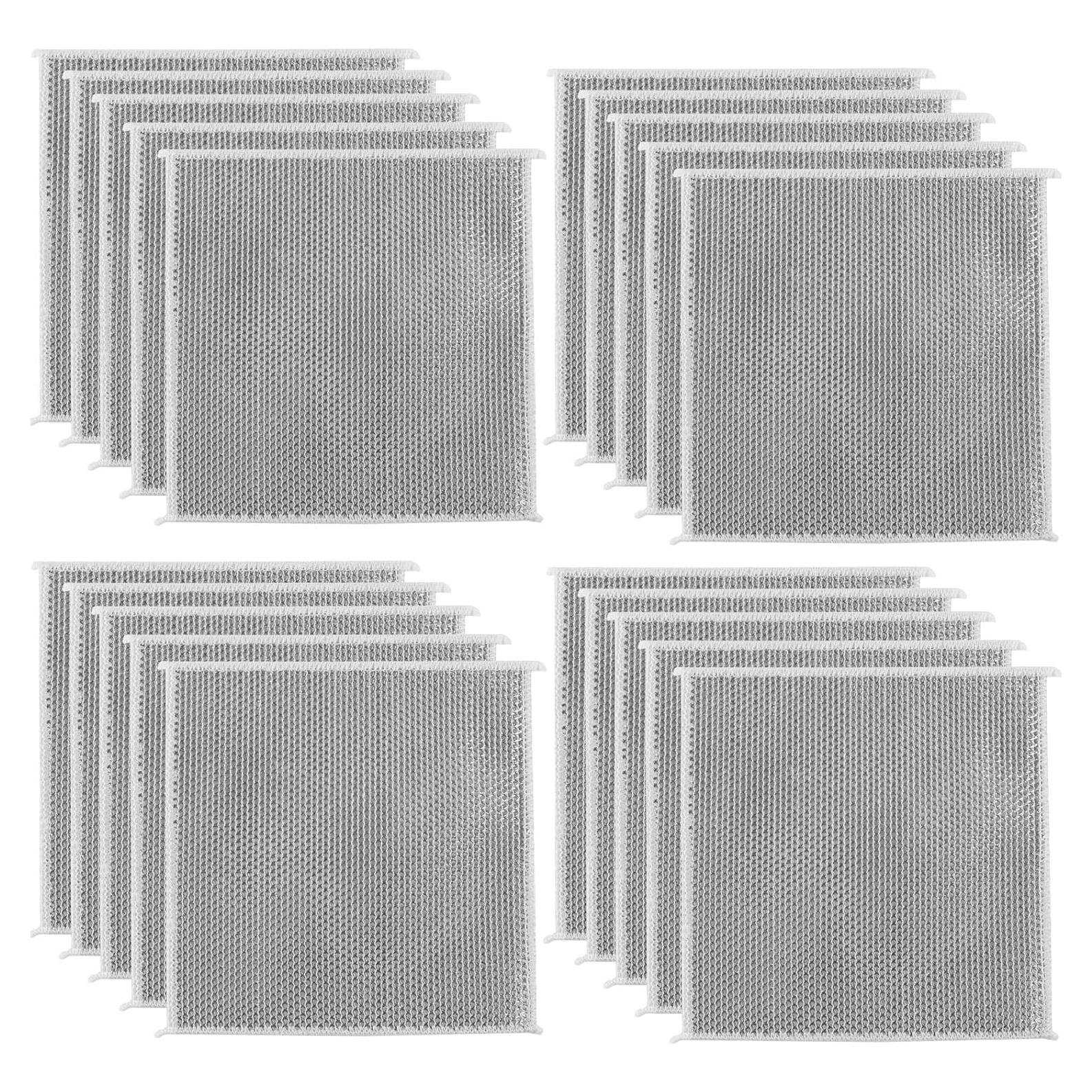 Trapos de Lavado de Platos MIYUANGKJ 20 Pcs Doble Capa Plata