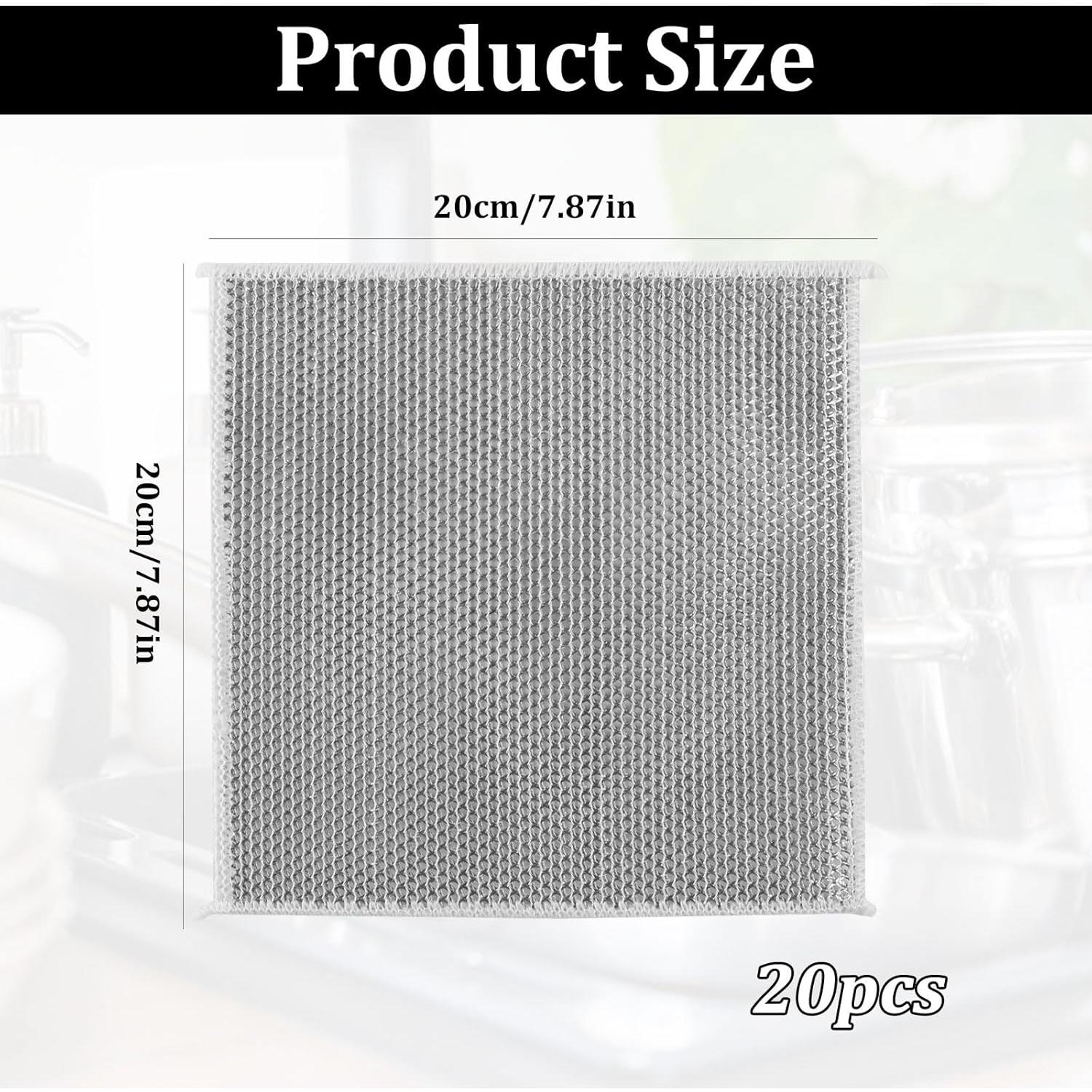 Trapos de Lavado de Platos MIYUANGKJ 20 Pcs Doble Capa Plata