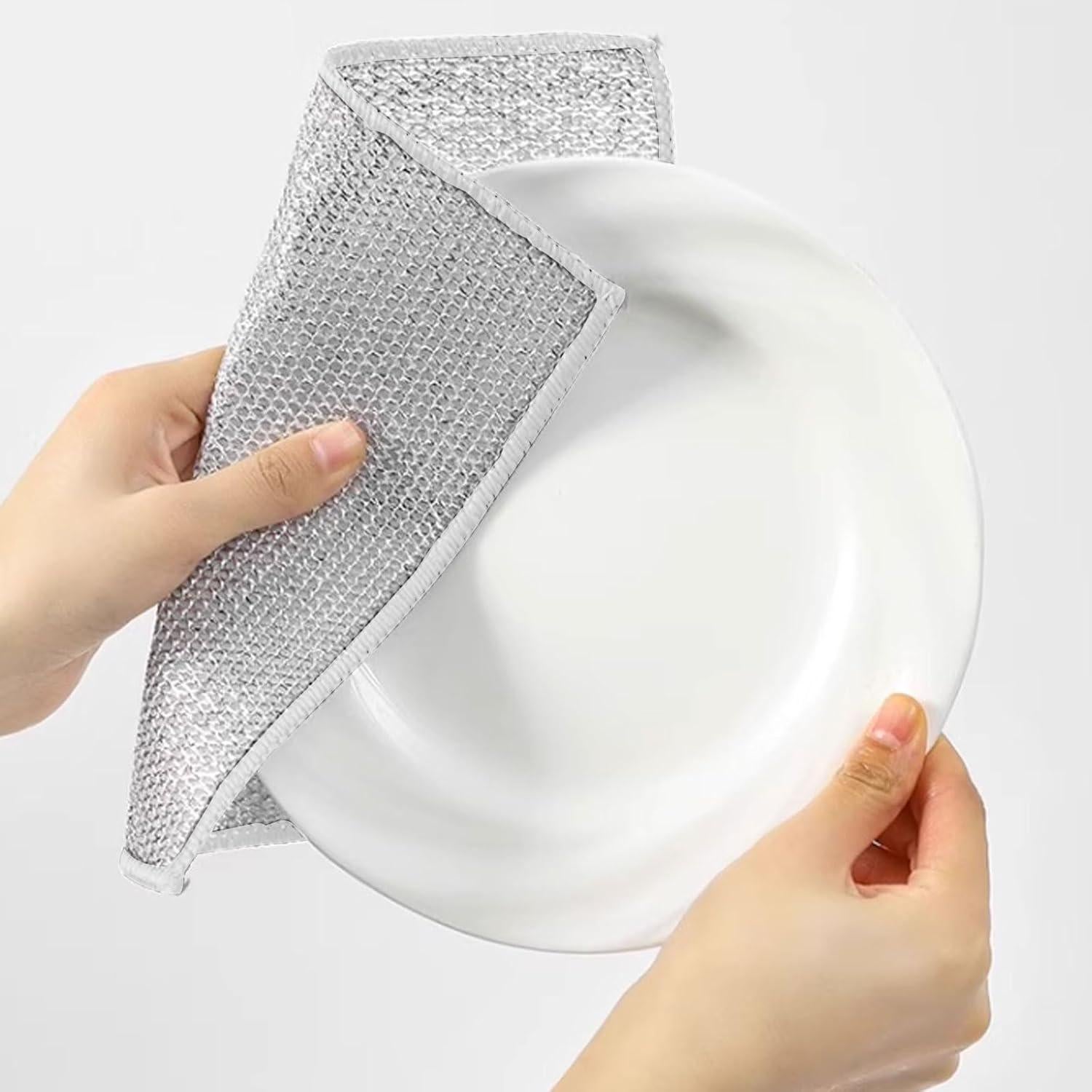 Trapos de Lavado de Platos MIYUANGKJ 20 Pcs Doble Capa Plata