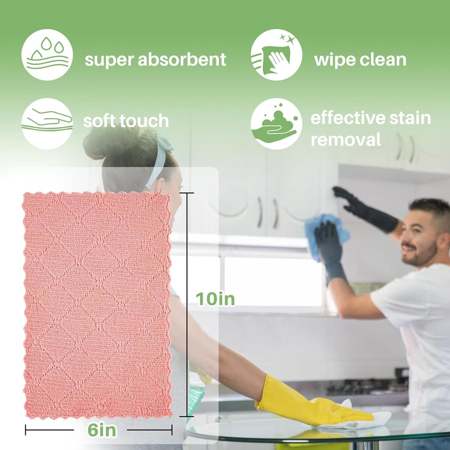 Toallas de Cocina Microfibra MAQIHAN 17PCS Multicolor 25.4x15.2cm