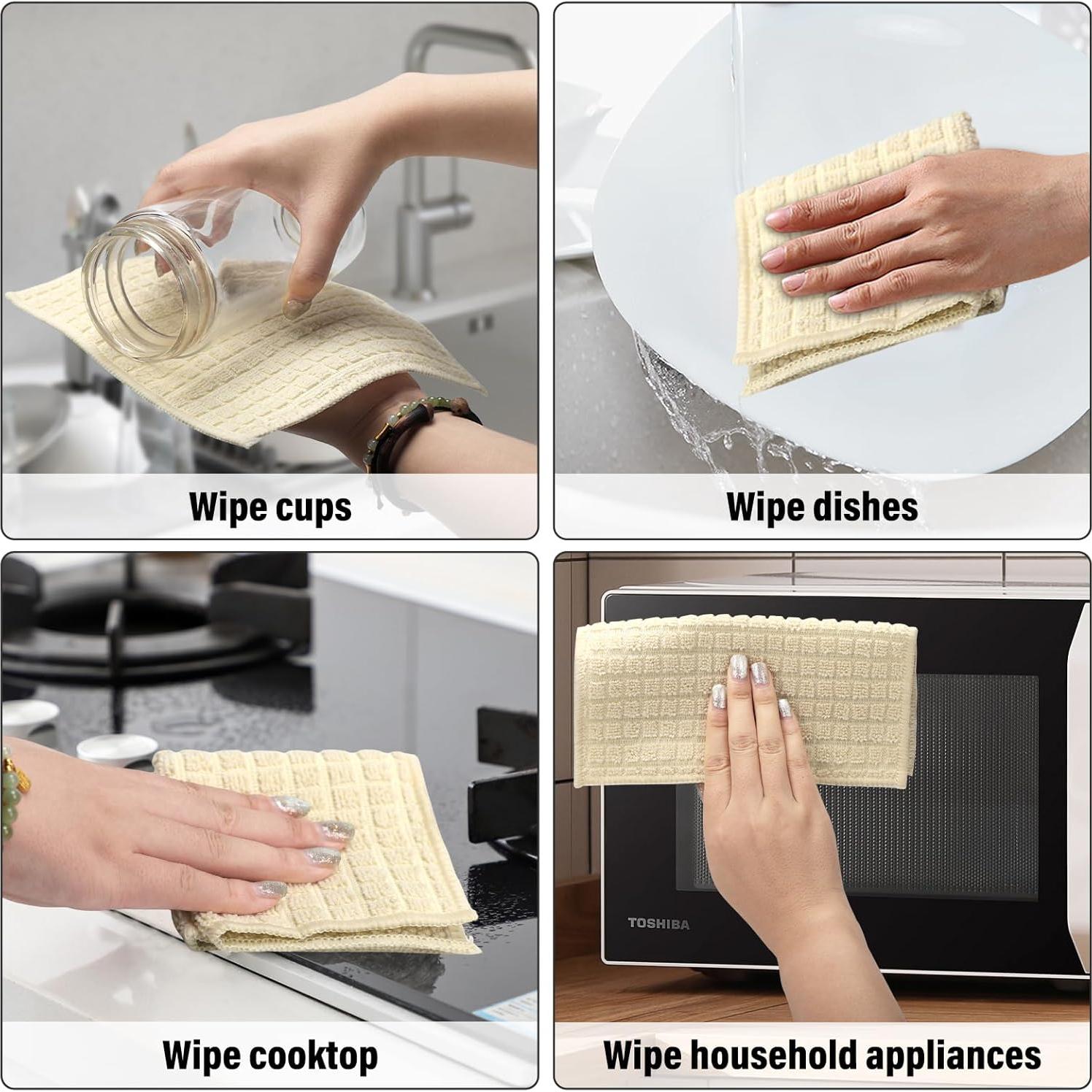 Trapos de limpieza Sayene 8 unidades microfibra beige