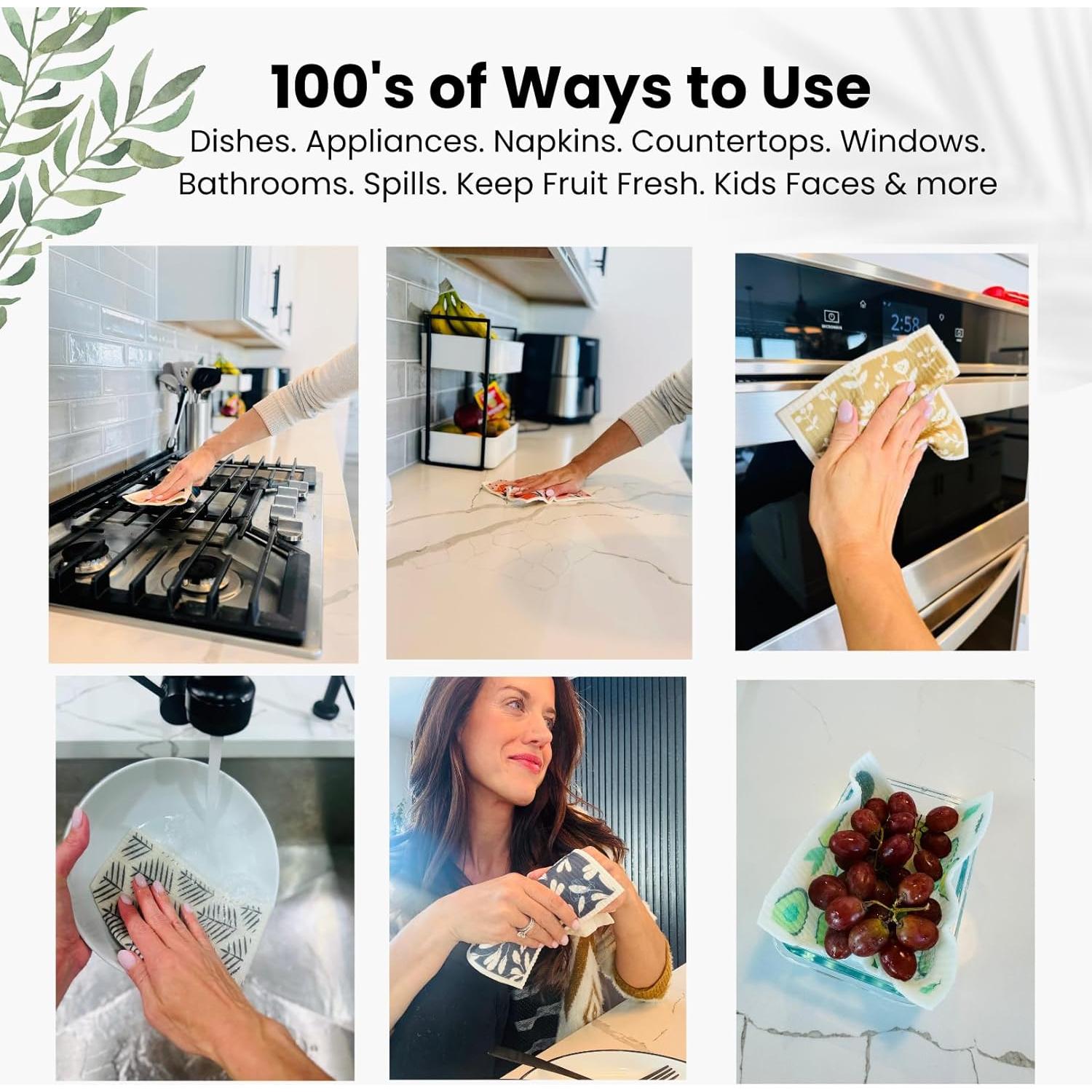 Paños de Cocina Suecos Harps&Seb - 5 Unidades Reutilizables y Absorbentes