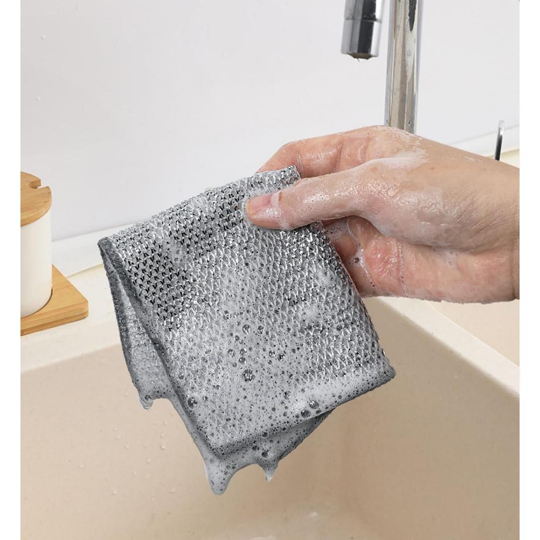 Paquete de 3 paños de limpieza de nylon QFSH 20x20 cm