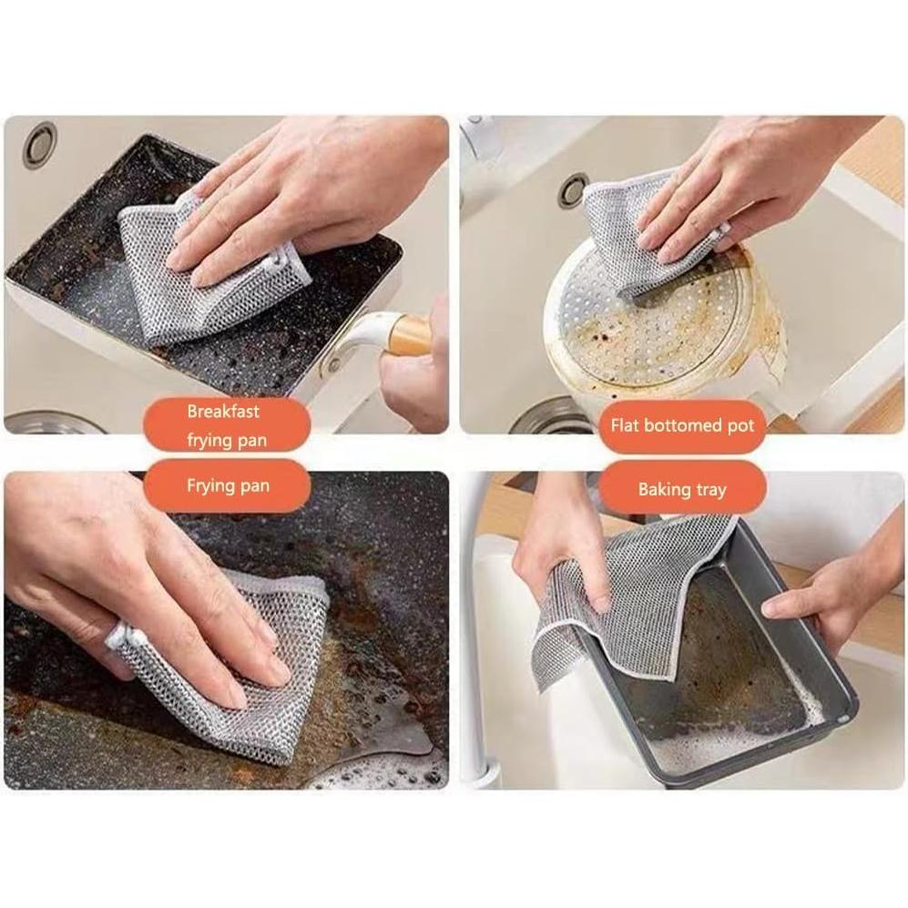 Paquete de 3 paños de limpieza de nylon QFSH 20x20 cm