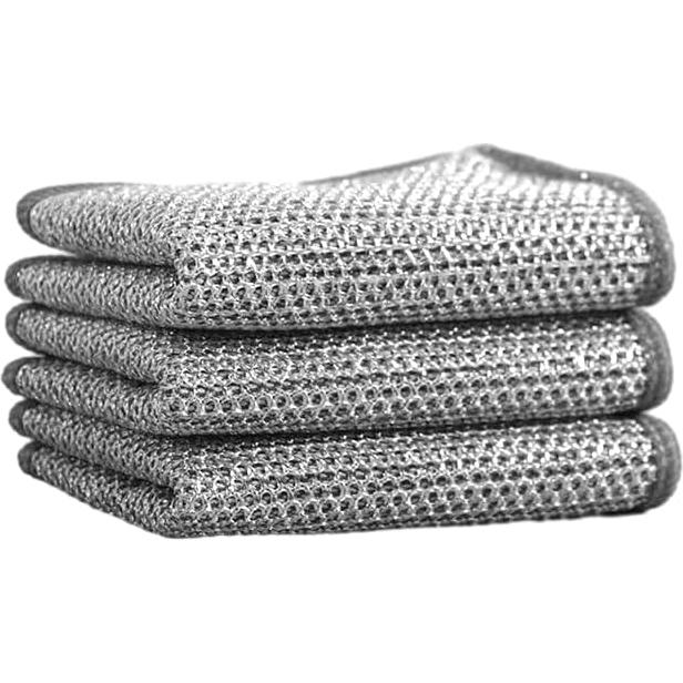 Paquete de 3 paños de limpieza de nylon QFSH 20x20 cm