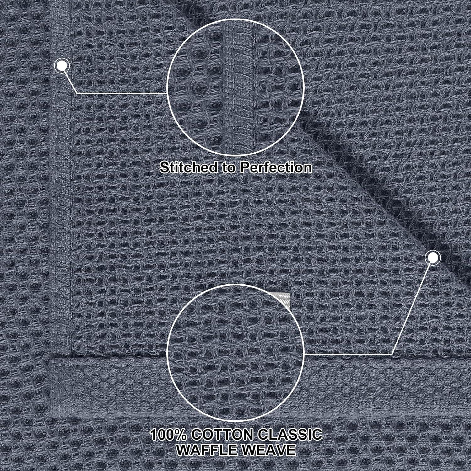 Juego de Toallas de Cocina Homaxy 100% Algodón 8 Piezas Gris