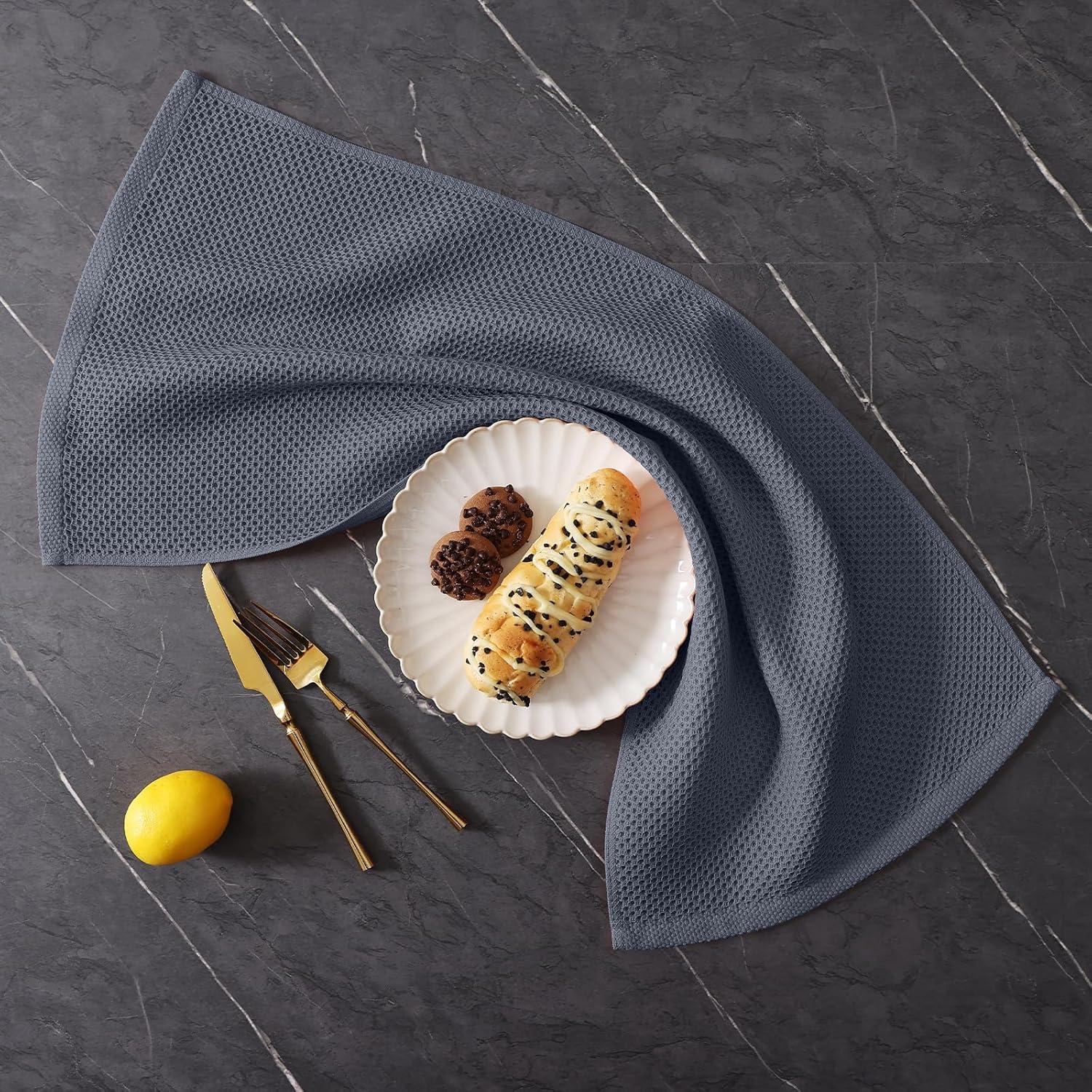 Juego de Toallas de Cocina Homaxy 100% Algodón 8 Piezas Gris