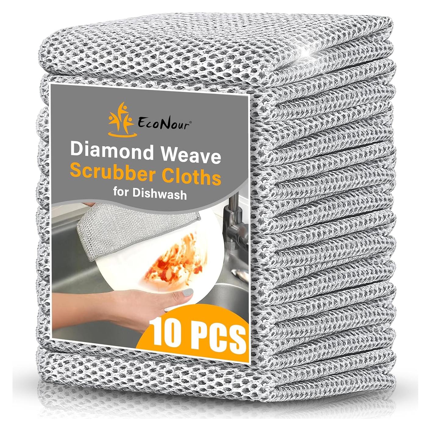 Paquete de 10 Paños de Cocina EcoNour de Alambre Reutilizables