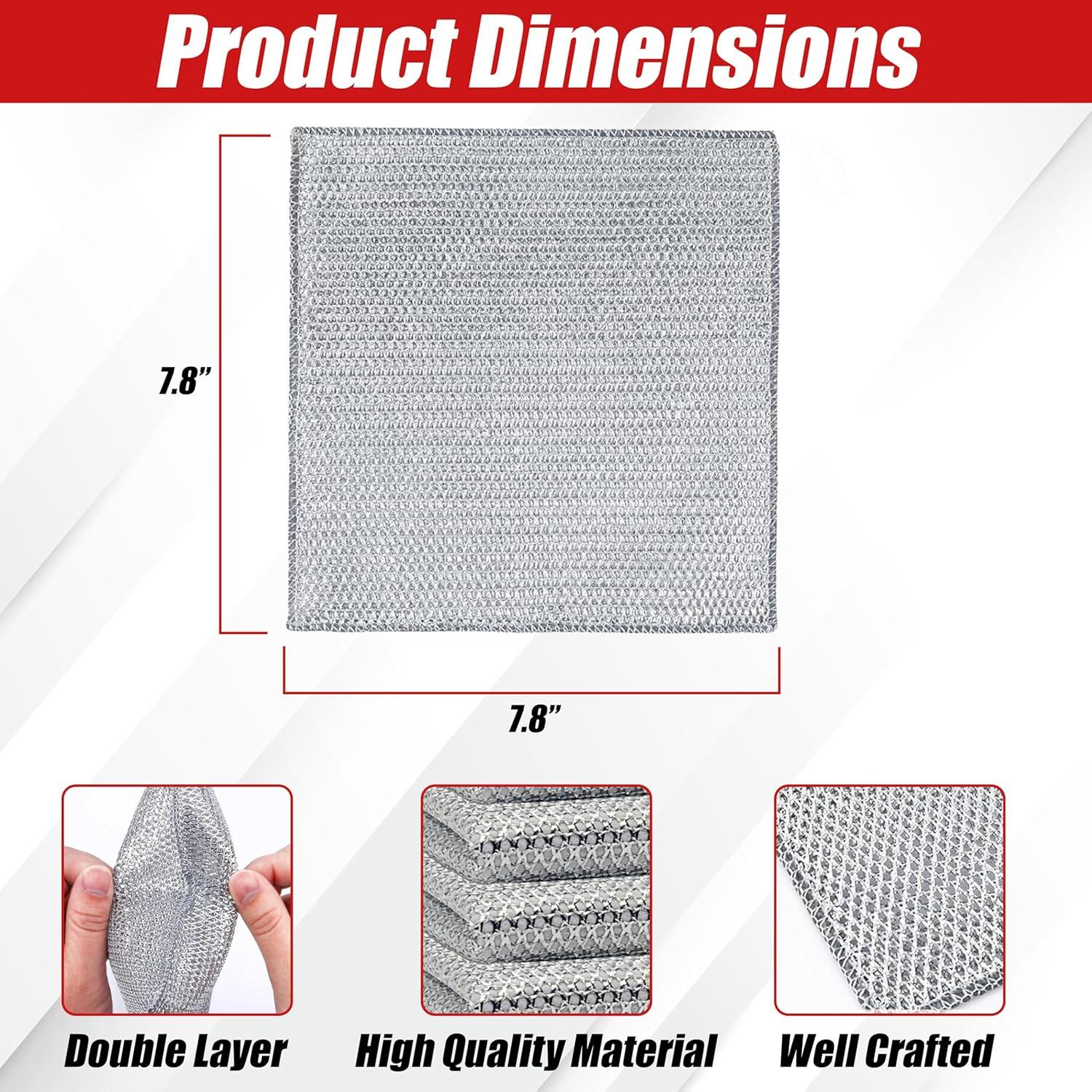 Paquete de 10 Paños de Cocina EcoNour de Alambre Reutilizables
