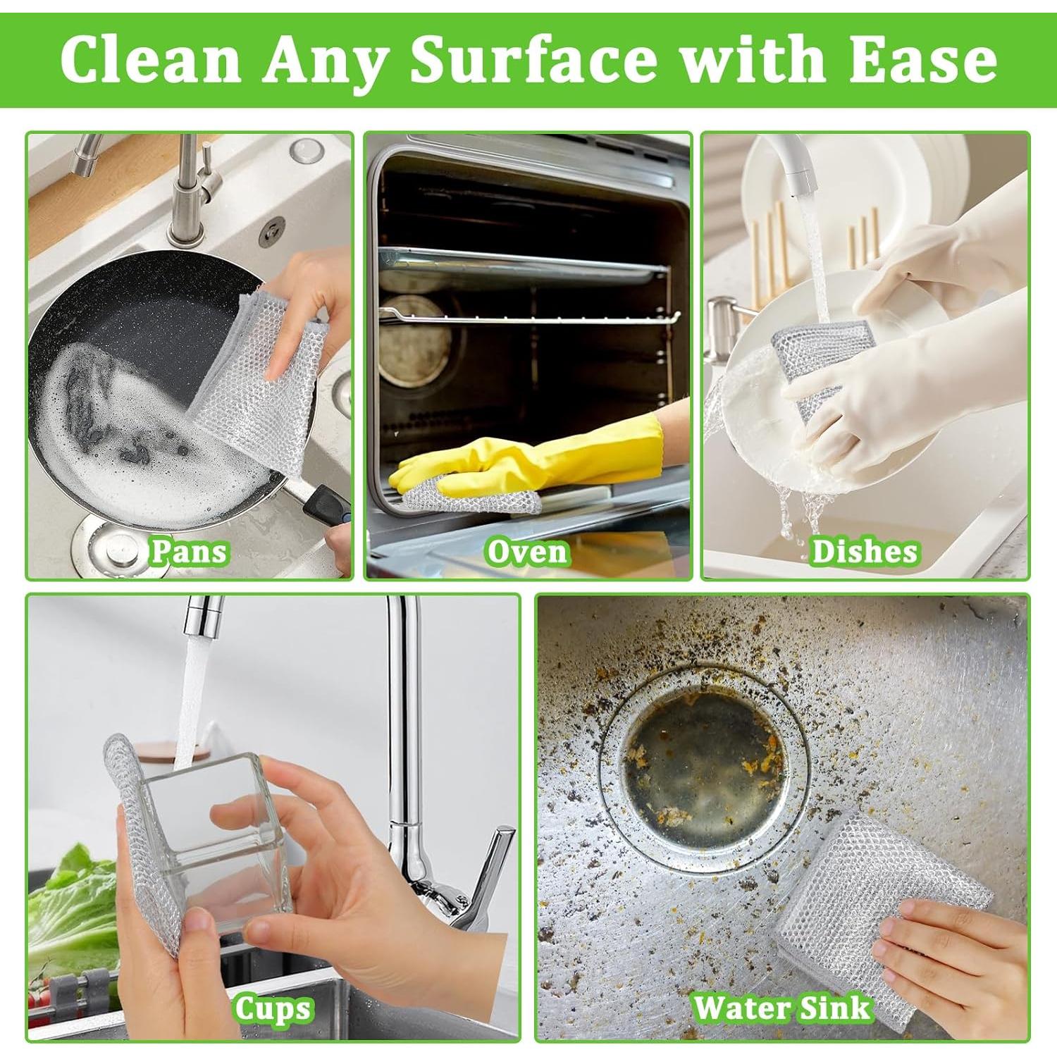 15 Paños de Alambre Antirrayaduras Loghohu para Lavado de Platos