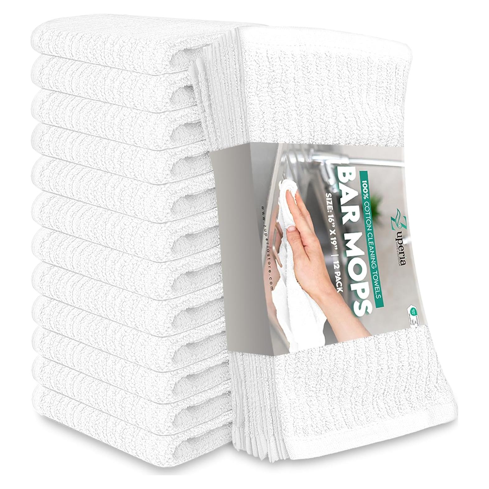 Toallas de Cocina ZUPERIA - Paquete de 12 Algodón 100% 40x48cm