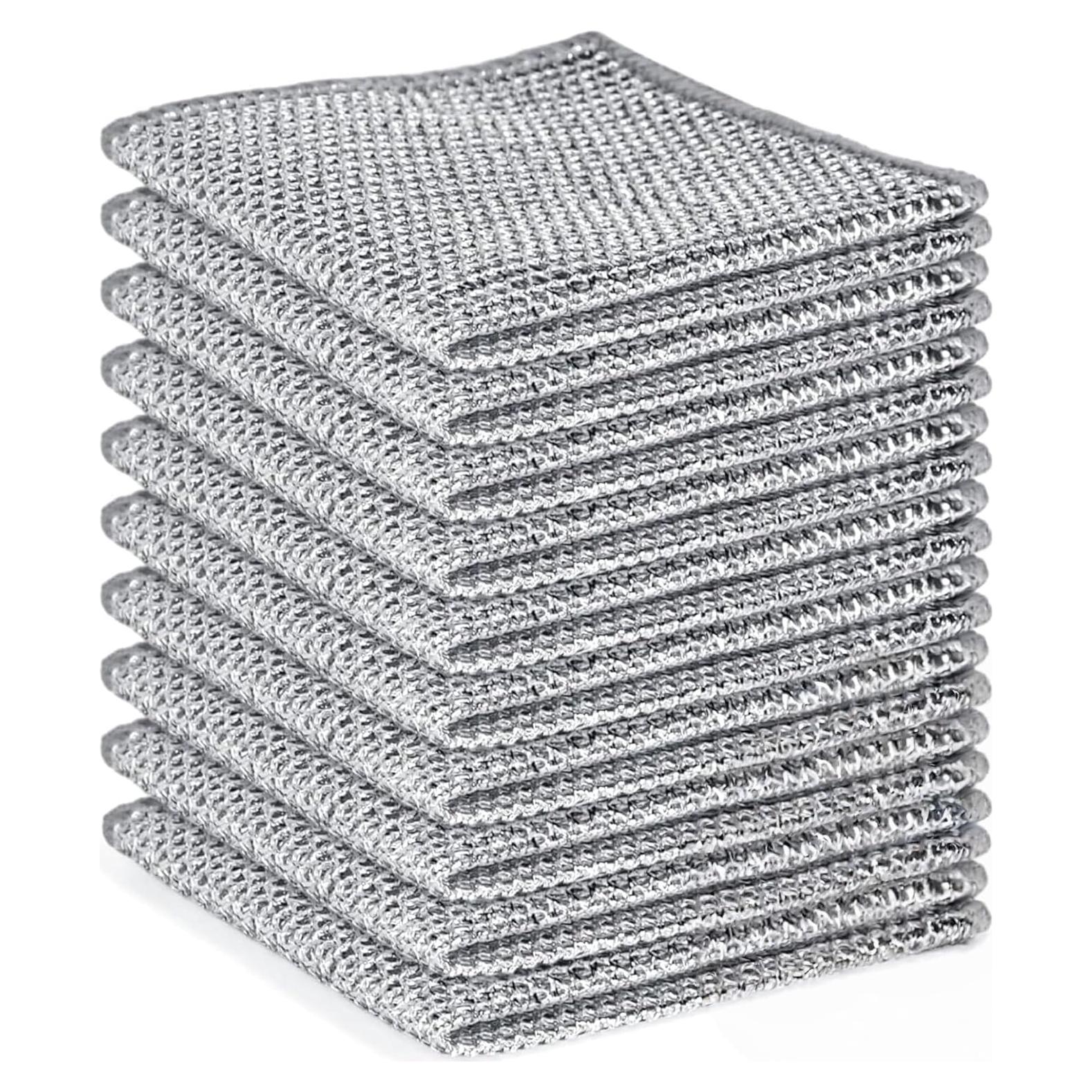 10 Trapos de Limpieza Reutilizables Zaakoo 20x20cm Acero Inoxidable