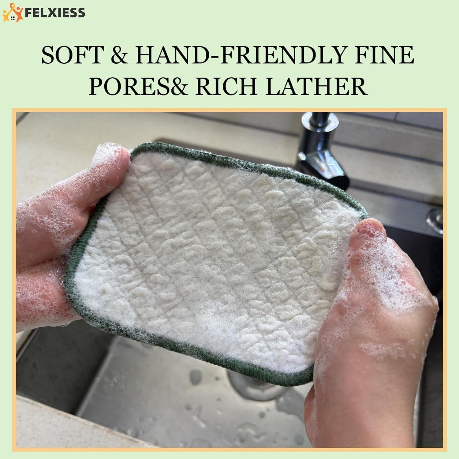 Paño de Limpieza Reutilizable FELXIESS 6 Pcs Secado Rápido