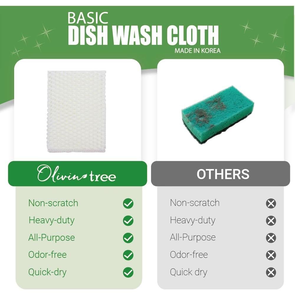 Paños de Lavado de Platos Olivia Tree 5 Piezas 28x28 cm