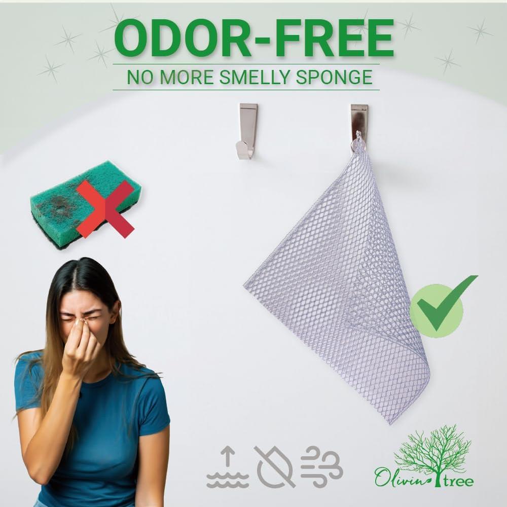 Paños de Lavado de Platos Olivia Tree 5 Piezas 28x28 cm