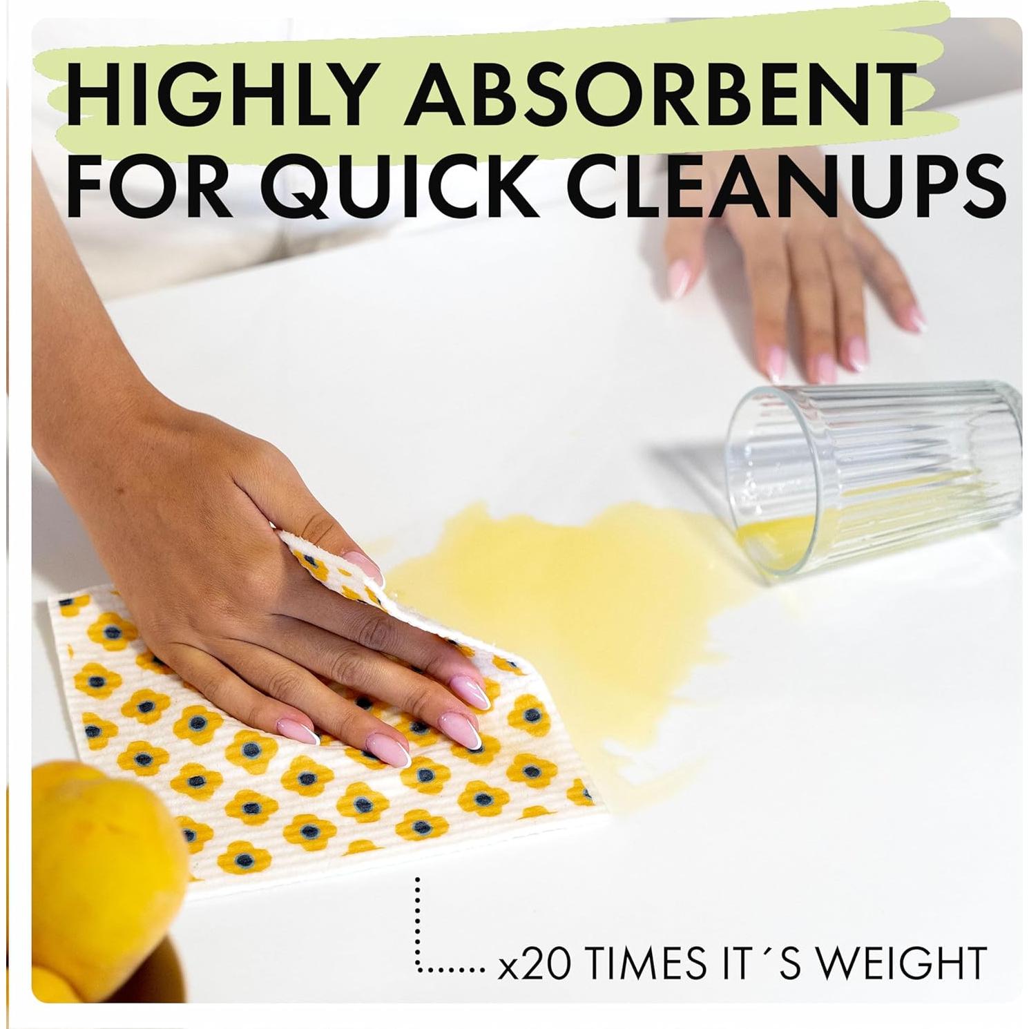 Paquete de 5 Paños de Cocina Suecos SUPERSCANDI - Biodegradables