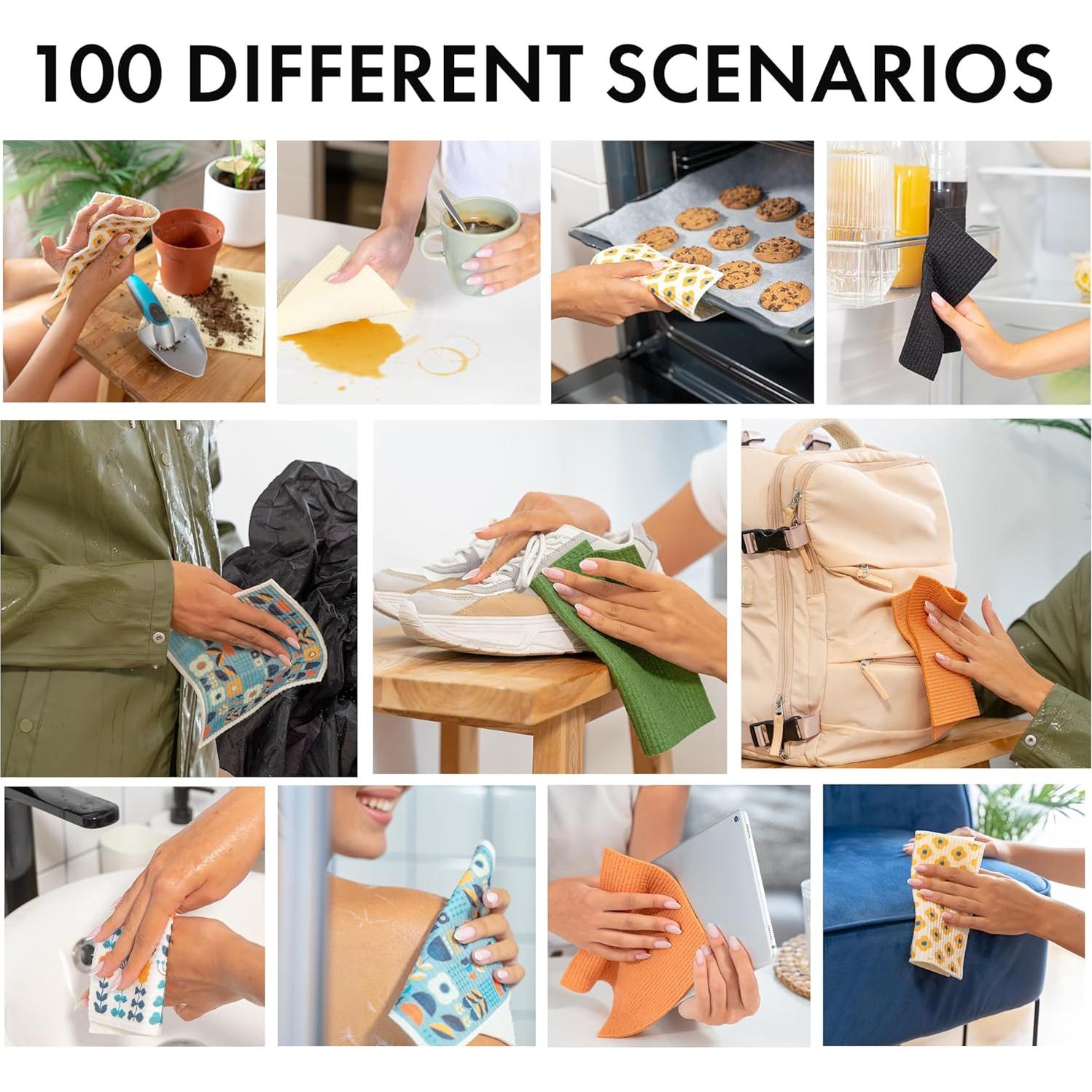 Paquete de 5 Paños de Cocina Suecos SUPERSCANDI - Biodegradables