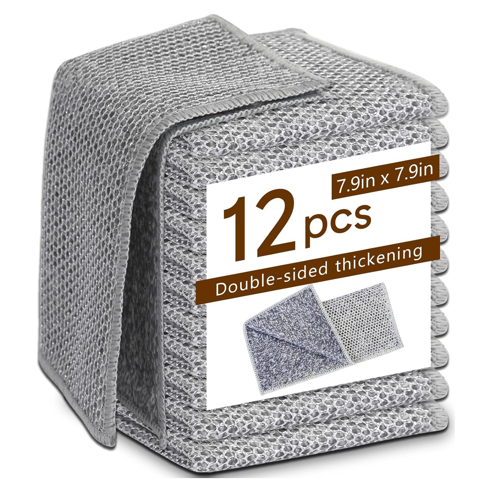 12 Trapos de Cocina Puretor Doble Cara No Rayantes 20.1 cm