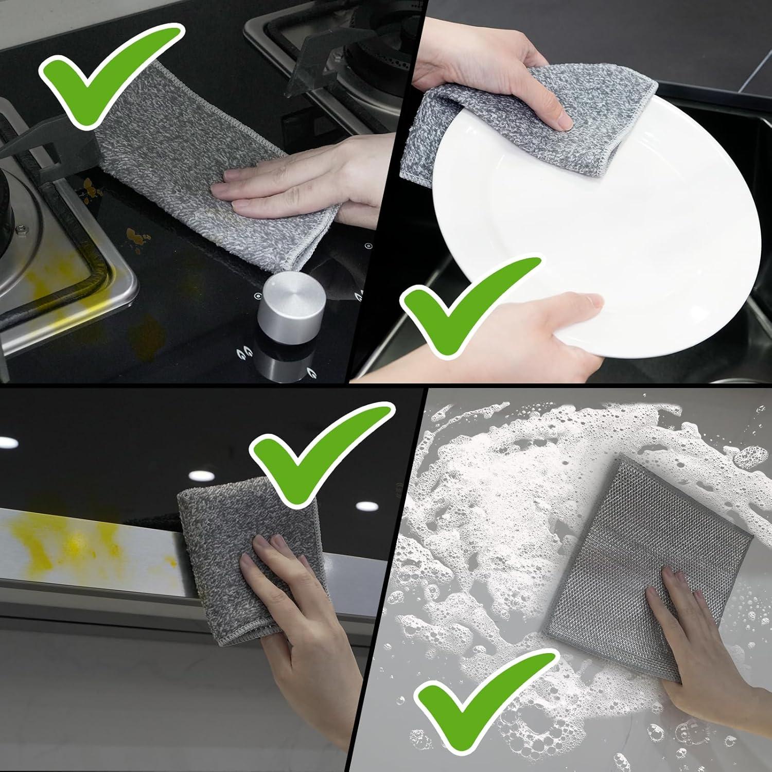 12 Trapos de Cocina Puretor Doble Cara No Rayantes 20.1 cm