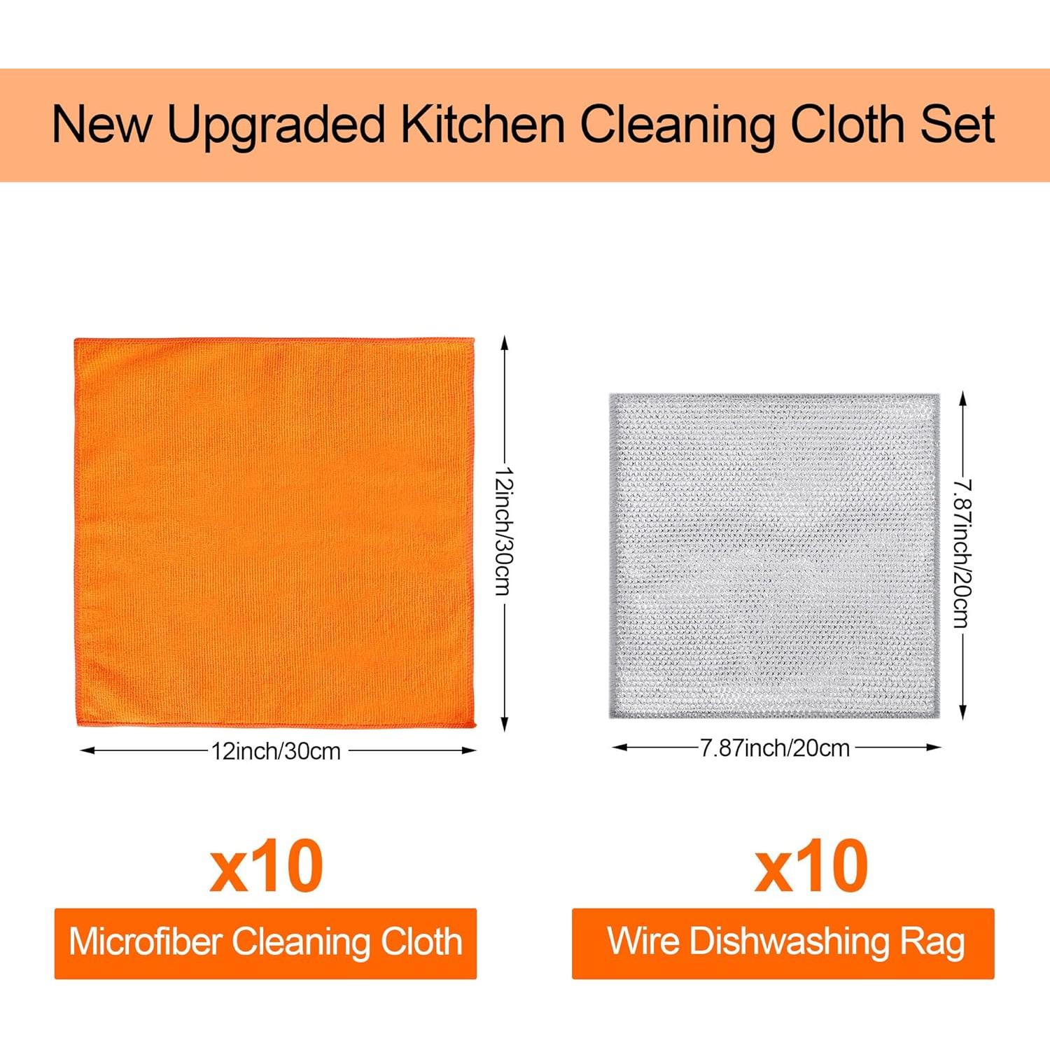 Juego de paños de cocina Aidoclip 20PCS microfibra multipropósito