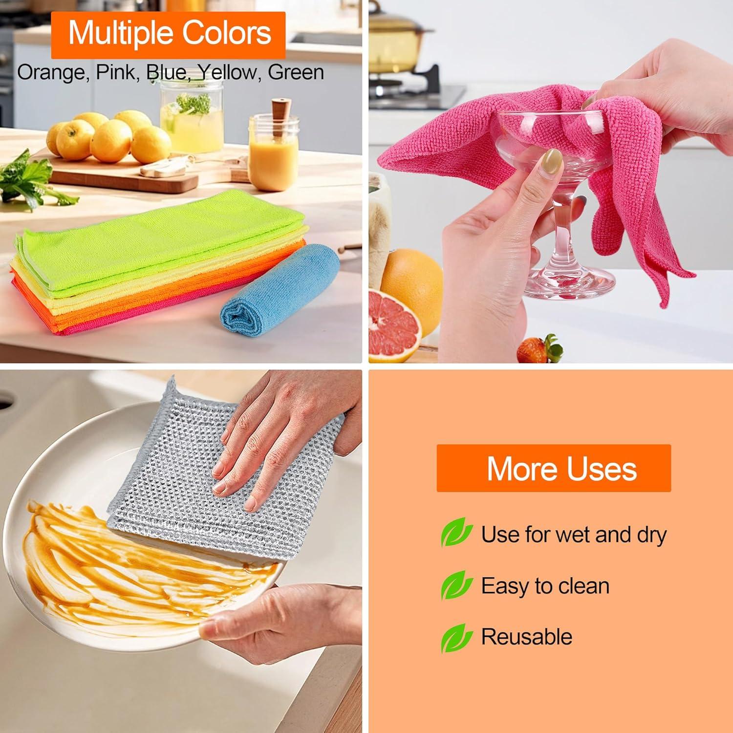 Juego de paños de cocina Aidoclip 20PCS microfibra multipropósito