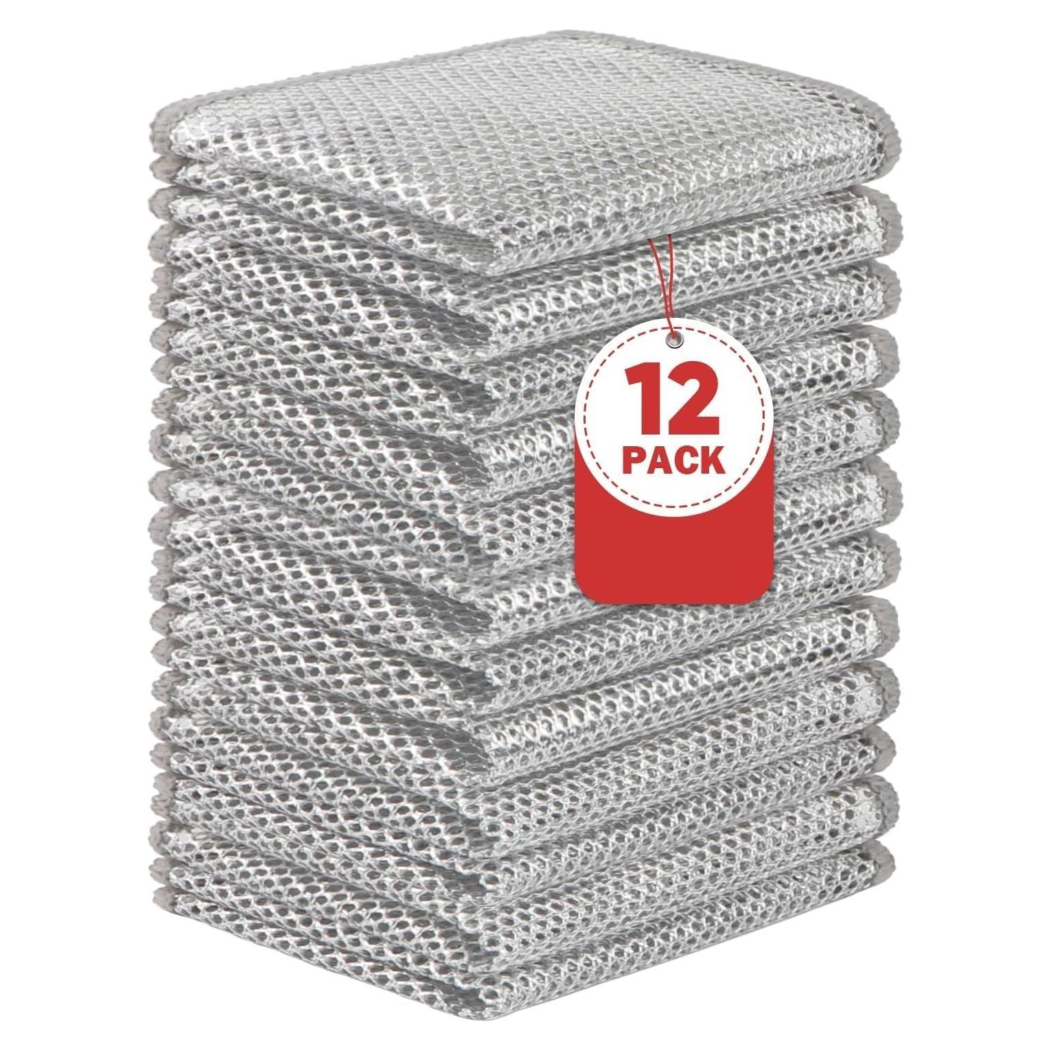 Juego de 12 Trapos de Lavado Usoyuso de Acero Inoxidable