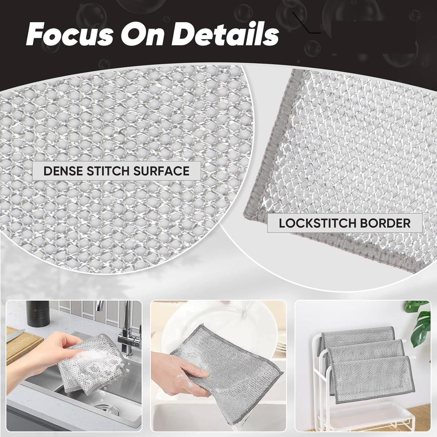 Juego de 12 Trapos de Lavado Usoyuso de Acero Inoxidable