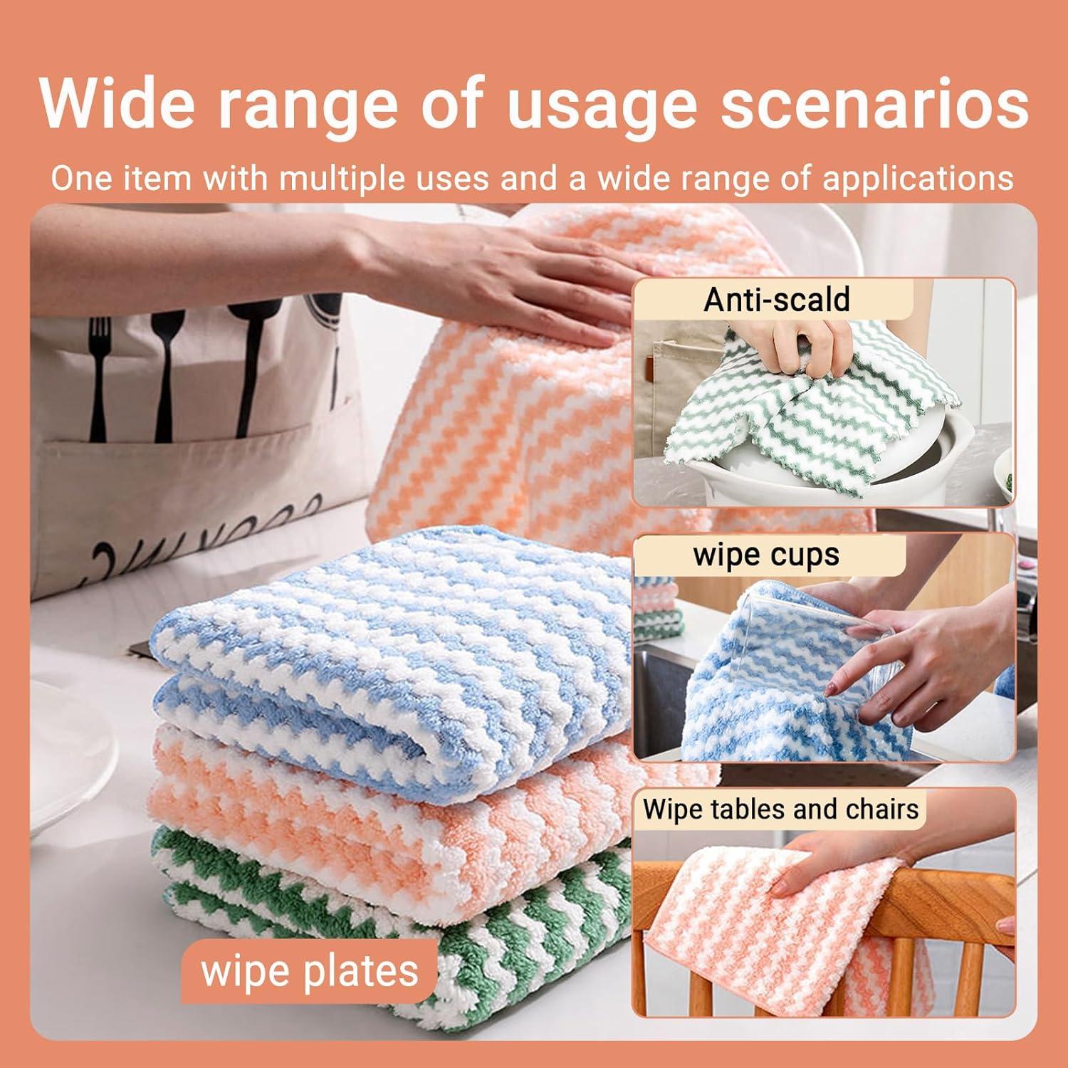 Juego de 10 Paños de Cocina Reutilizables XINARIO - Microfibra y Alambre