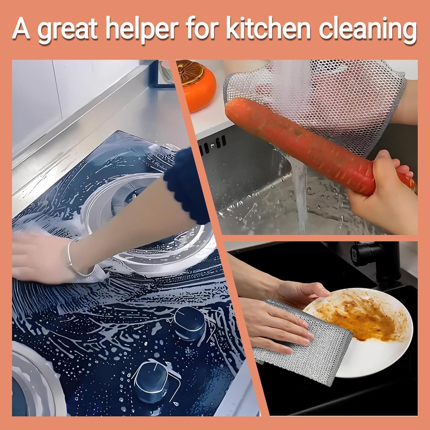 Juego de 10 Paños de Cocina Reutilizables XINARIO - Microfibra y Alambre