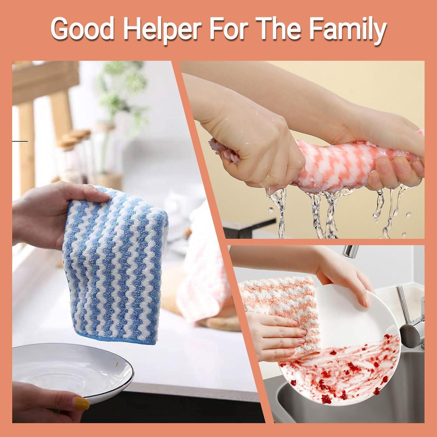 Juego de 10 Paños de Cocina Reutilizables XINARIO - Microfibra y Alambre