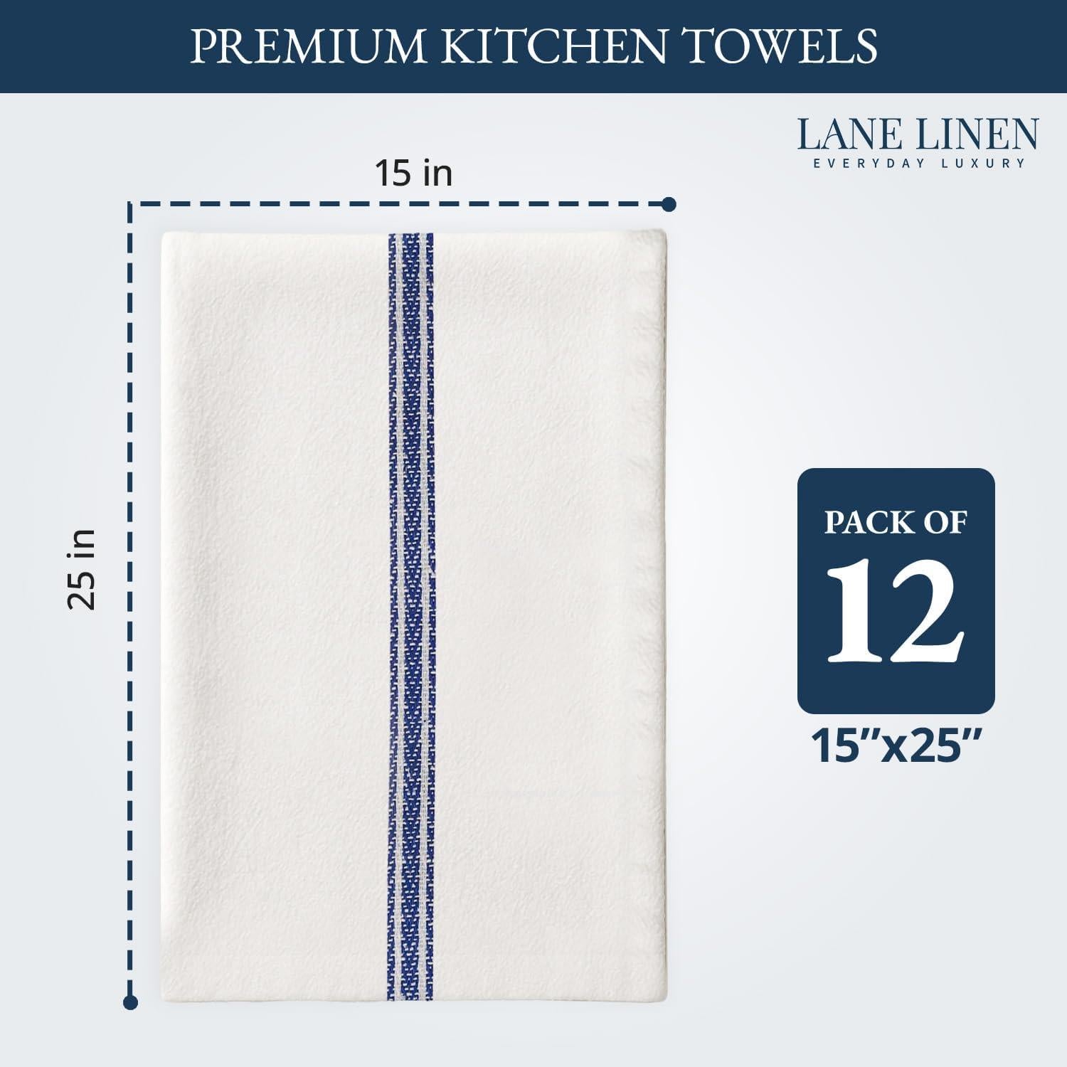 Juego de Toallas de Cocina Lane Linen - 12 Toallas 38x64cm Algodón