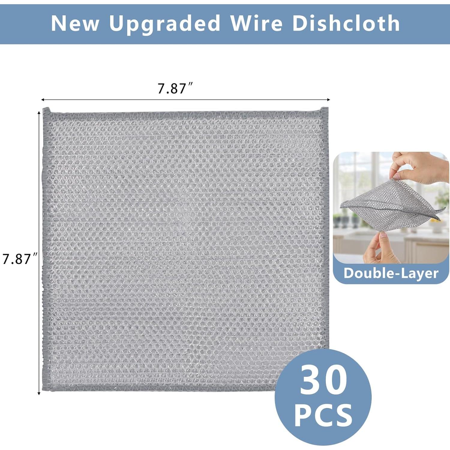30 Paños de Limpieza de Alambre Tecbeauty 20x20 cm Reutilizables
