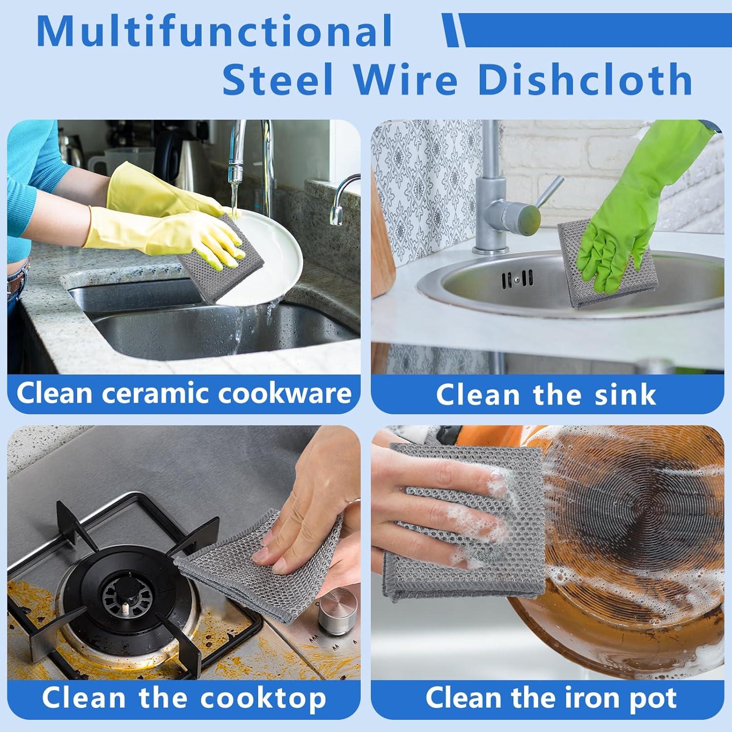 30 Paños de Limpieza de Alambre Tecbeauty 20x20 cm Reutilizables