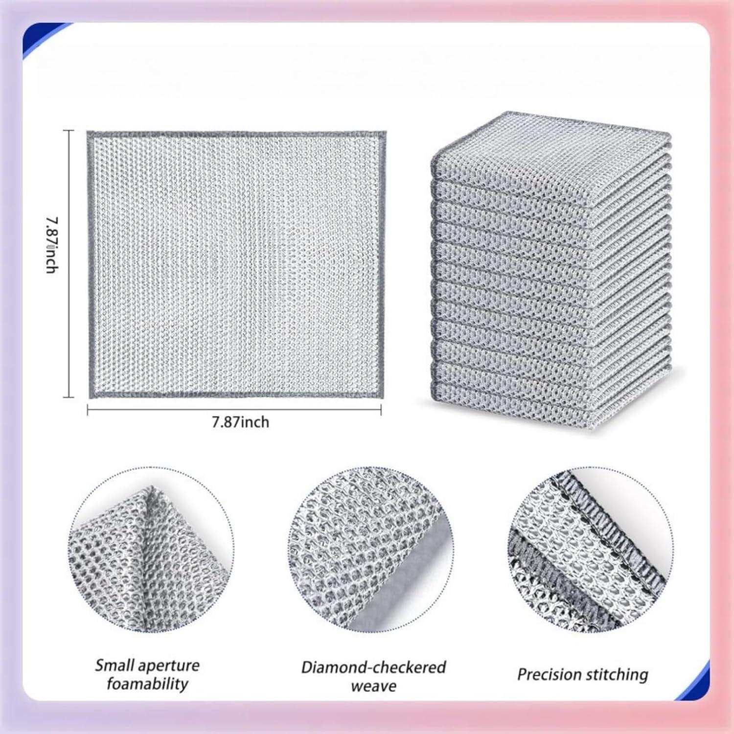 Trapo de Lavado de Platos SanQiuShe 10 Pcs 20x20 cm Sin Rayones