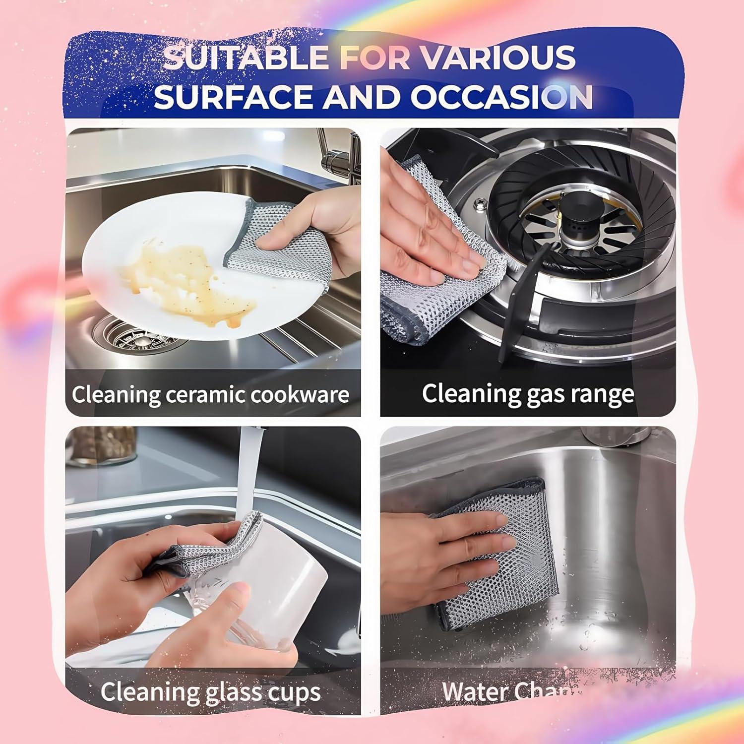 Trapo de Lavado de Platos SanQiuShe 10 Pcs 20x20 cm Sin Rayones