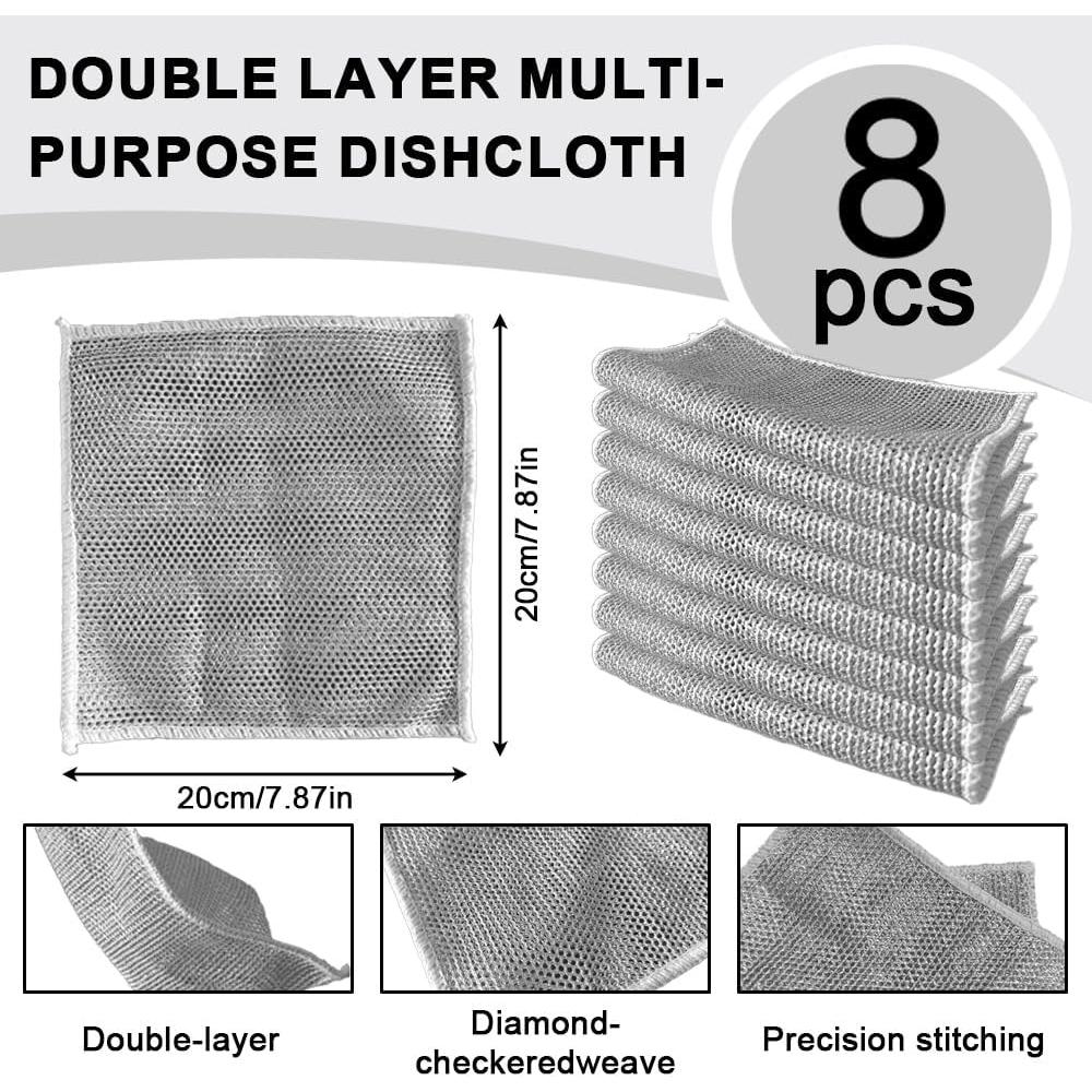 Trapos de Limpieza Doble Capa Sopurrrdy - 8 Piezas 20.83cm