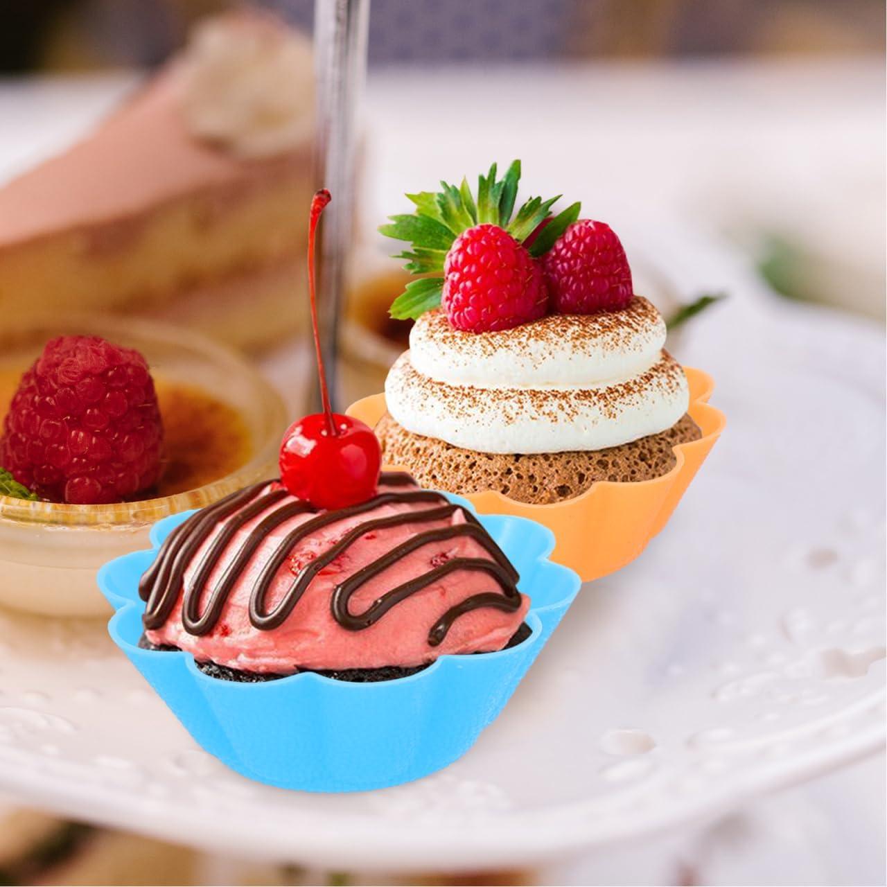 Moldes de Silicona Kichvoe 6Pcs para Muffins en Flor