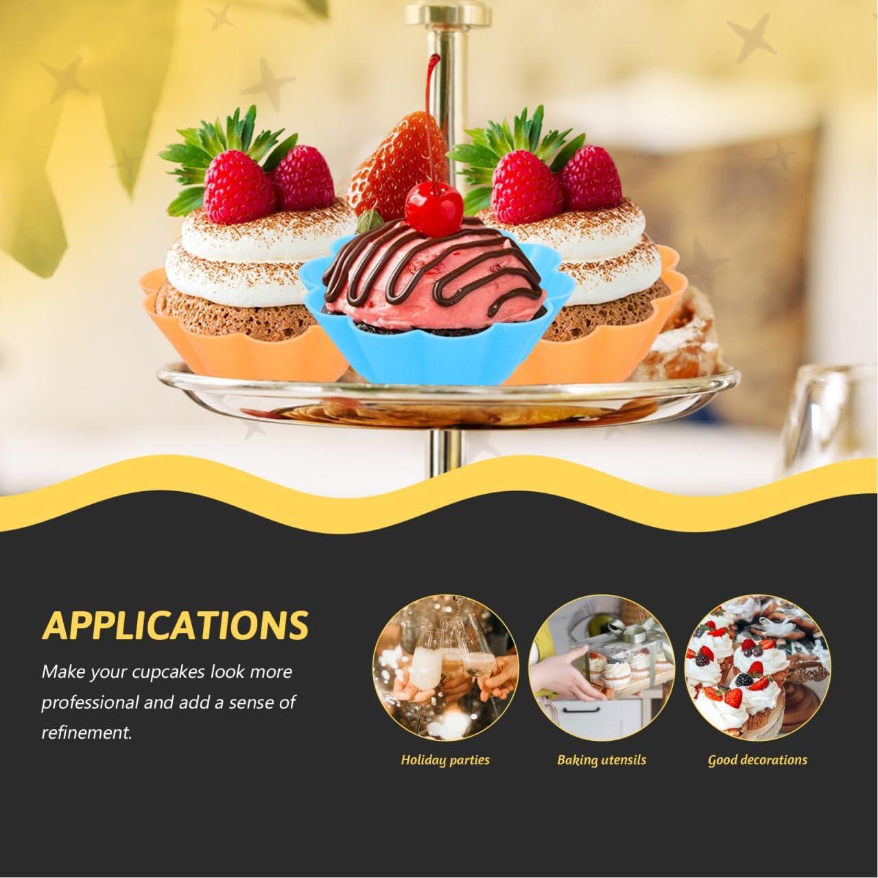 Moldes de Silicona Kichvoe 6Pcs para Muffins en Flor