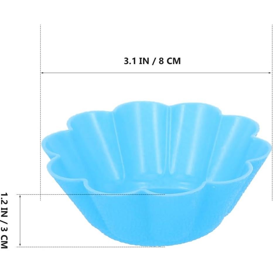 Moldes de Silicona Kichvoe 6Pcs para Muffins en Flor