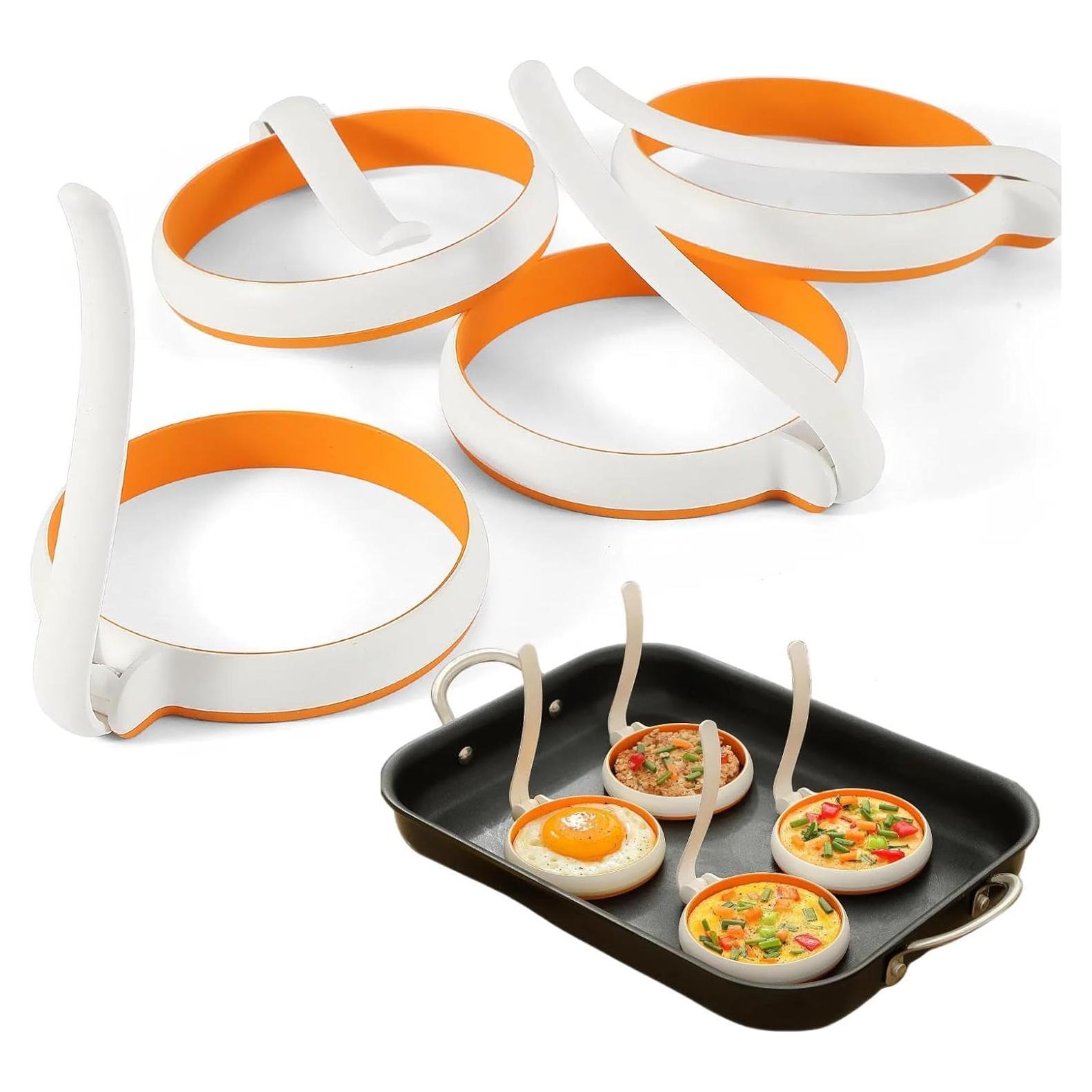 Juego de 4 Anillos de Silicona para Cocinar Huevos GAGAQI