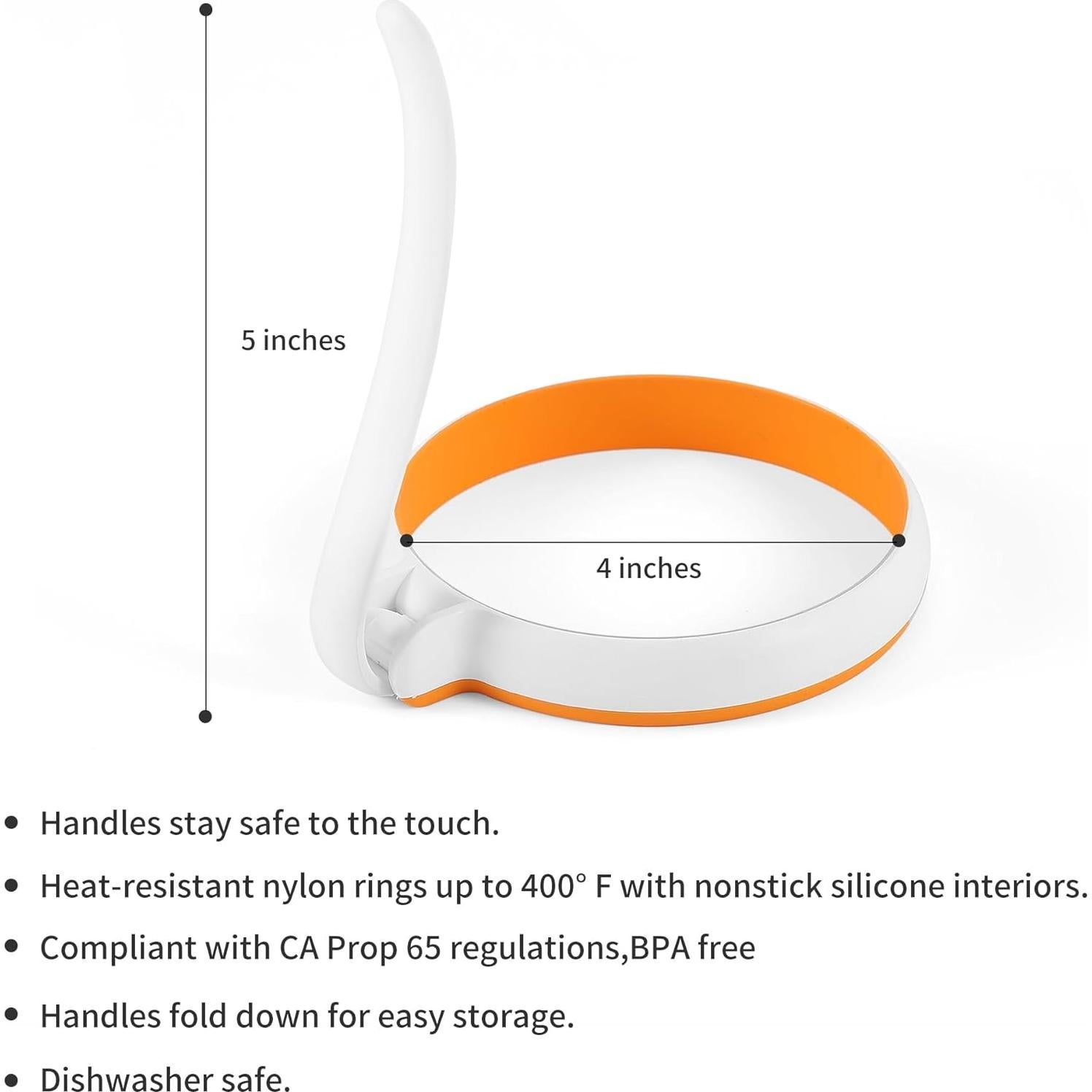Juego de 4 Anillos de Silicona para Cocinar Huevos GAGAQI