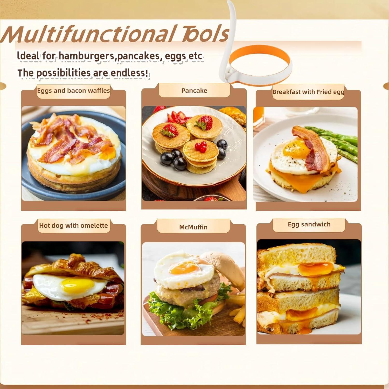 Juego de 4 Anillos de Silicona para Cocinar Huevos GAGAQI