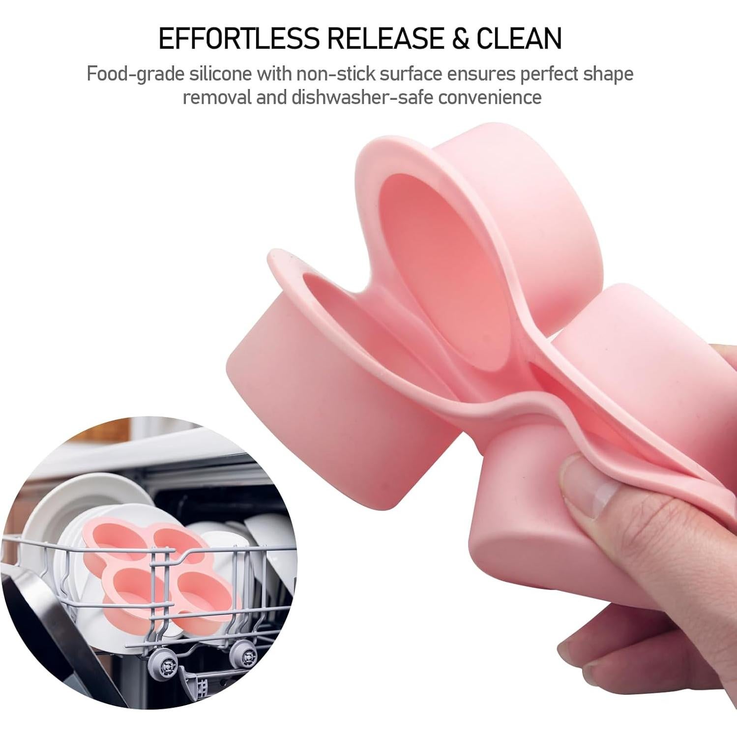 Moldes de Silicona para Huevos HUIKANGSHENG - 2 Pack Rosa