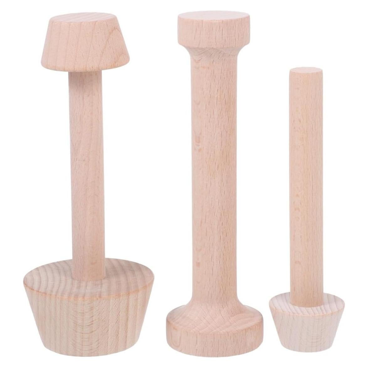 Juego de Moldes de Tarta de Huevo DOITOOL - 3 Piezas de Madera